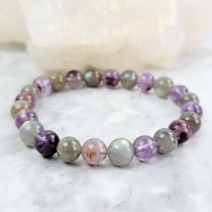 Auralite 23 Labradorite Bracelet Jewelry Crystal Stone Beaded Artisan Handmade